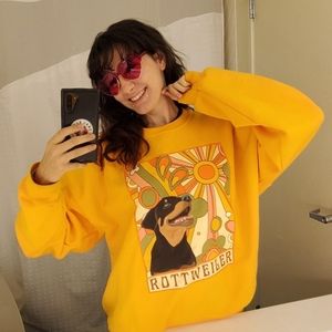 Trippy Rotty - Rottweiler Dog Unisex Crewneck Sweatshirt Retro Funky Fun